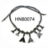 New Style Letter V Black Stone Hematite Necklace Jewelry